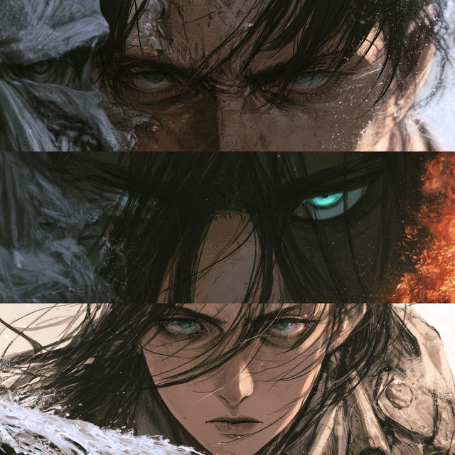 Hajime Isayama style, Midjourney V8.2, render 2 of 4