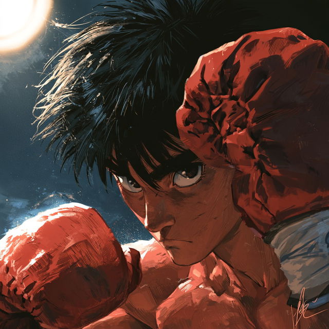 Hajime no Ippo style, Midjourney V8.2, render 2 of 4