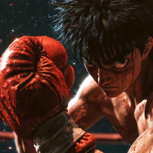 Hajime no Ippo style, Midjourney V8.2, render 4 of 4