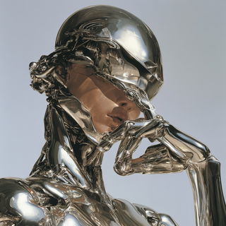 Hajime Sorayama style, Midjourney V8.2, render 3 of 4