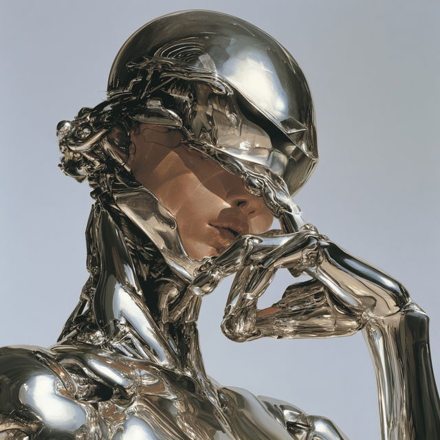 Hajime Sorayama style, Midjourney V8.2, render 3 of 4
