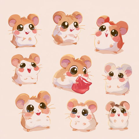 Hamtaro style (Titles), Midjourney V8.2