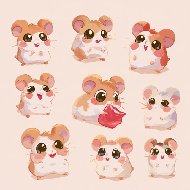Hamtaro style, Midjourney V8.2, render 1 of 4