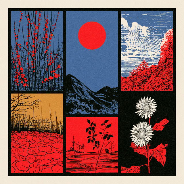 Hanafuda card style, Midjourney V8.2, render 2 of 4