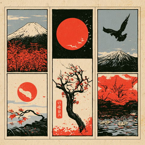 Hanafuda card style (Titles), Midjourney V8.2