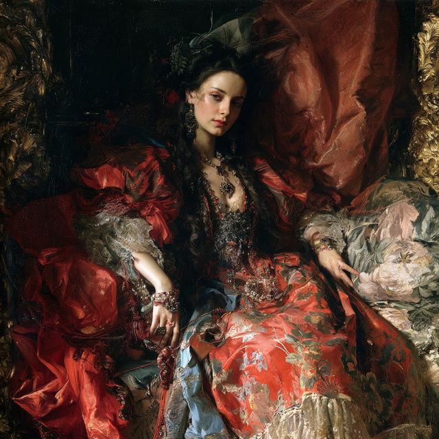 Hans Makart style, Midjourney V8.2, render 2 of 4