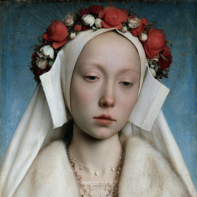 Hans Memling style, Midjourney V8.2, render 4 of 4