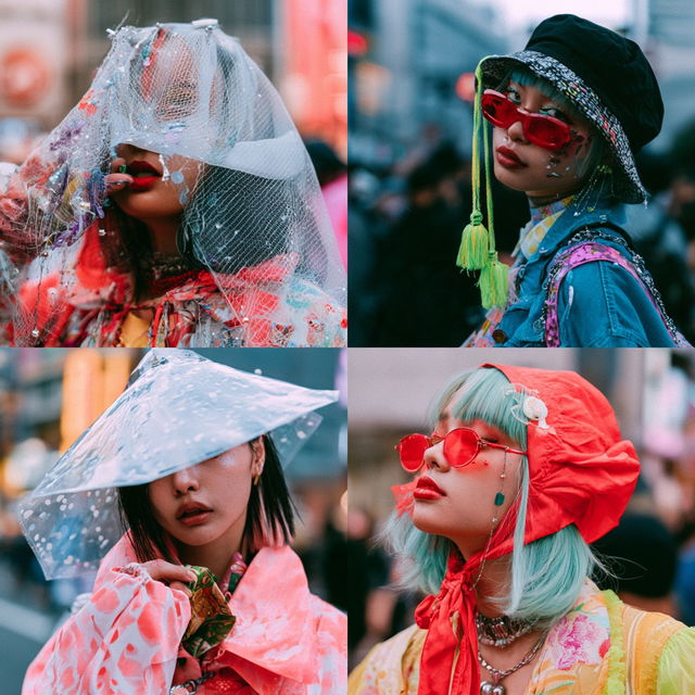 Harajuku fashion style, Midjourney V8.2, render 2 of 4