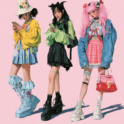 Harajuku fashion style (Genres), Midjourney V8.2