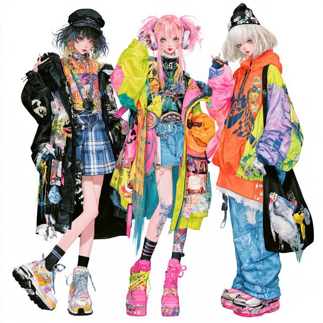 Harajuku fashion style, Midjourney V8.2, render 4 of 4