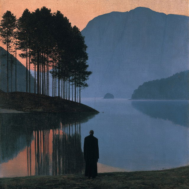 Harald Sohlberg style, Midjourney V8.2, render 3 of 4