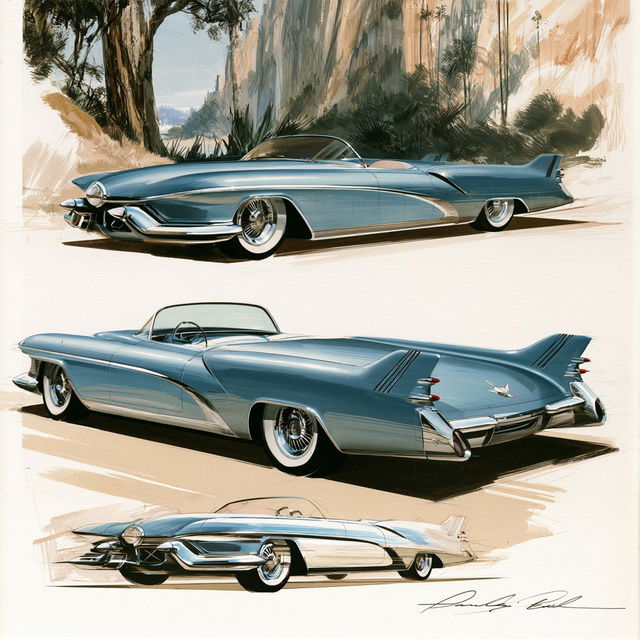 Harley Earl style, Midjourney V8.2, render 4 of 4