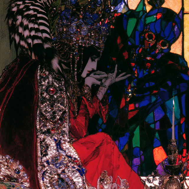Harry Clarke style, Midjourney V8.2, render 2 of 4