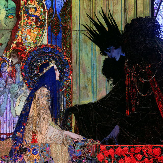 Harry Clarke style, Midjourney V8.2, render 4 of 4