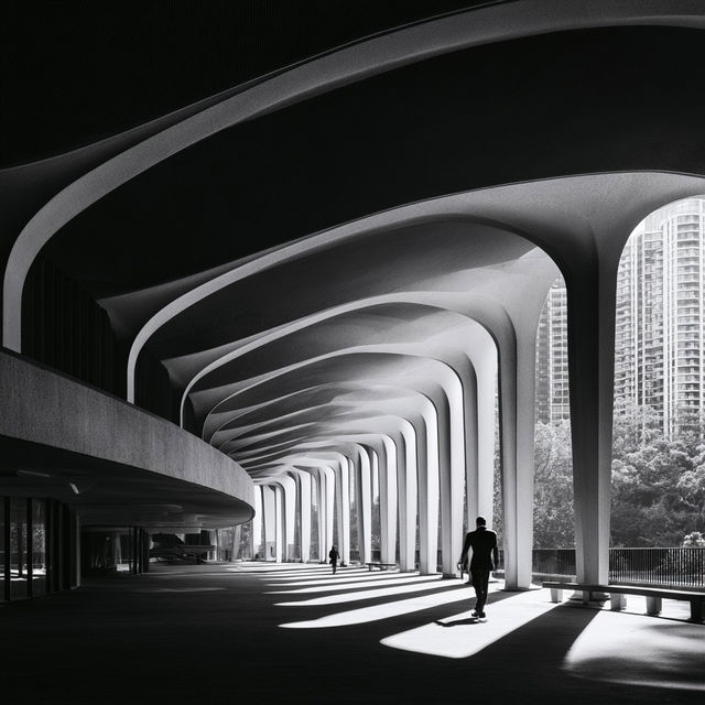 Harry Seidler style, Midjourney V8.2, render 3 of 4