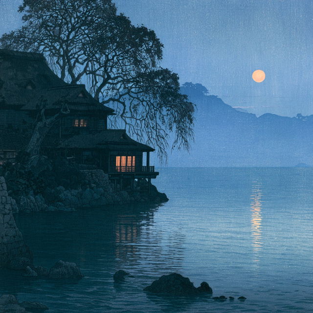 Hasui Kawase style, Midjourney V8.2, render 2 of 4