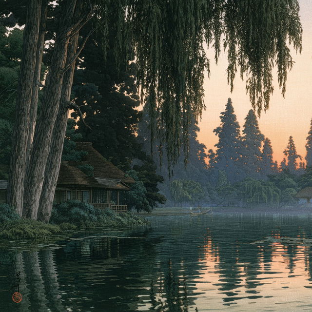 Hasui Kawase style, Midjourney V8.2, render 4 of 4