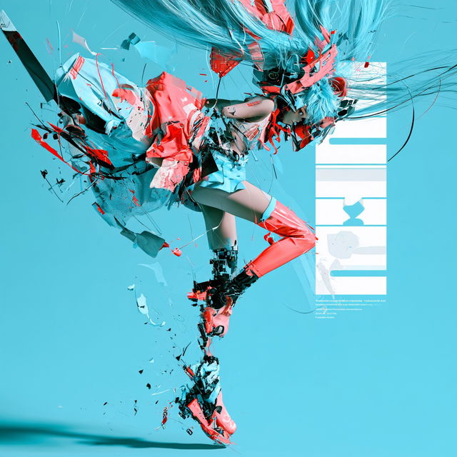 Hatsune Miku style, Midjourney V8.2, render 2 of 4