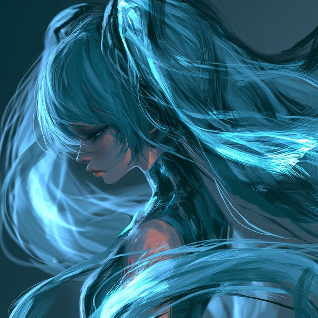 Hatsune Miku style, Midjourney V8.2, render 4 of 4