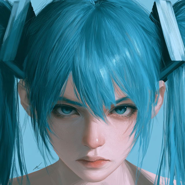 Hatsune Miku style, Midjourney V8.2, render 3 of 4