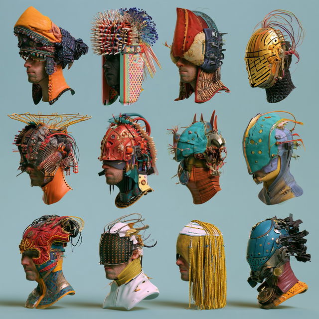 Headgear style, Midjourney V8.2, render 2 of 4