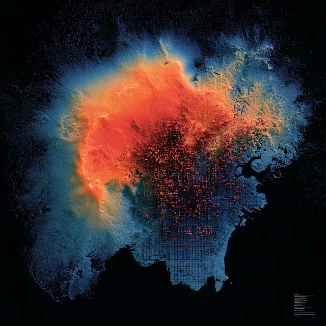 Heat map style, Midjourney V8.2, render 1 of 4