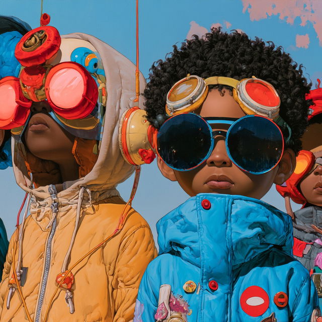 Hebru Brantley style, Midjourney V8.2, render 2 of 4