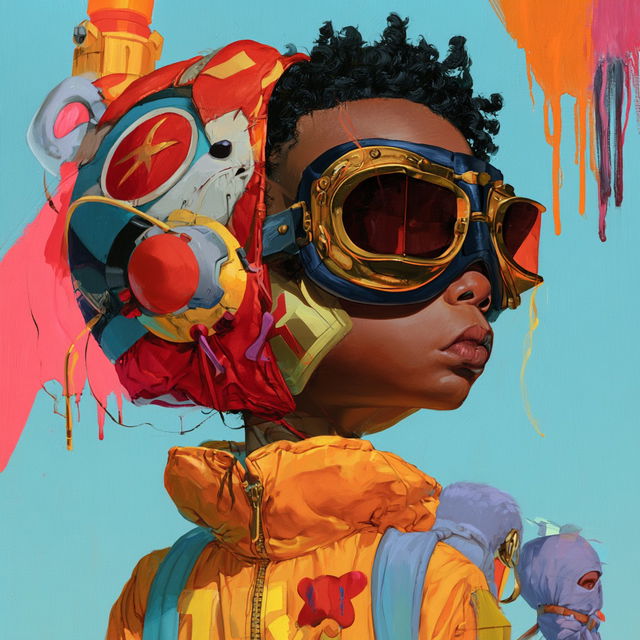 Hebru Brantley style, Midjourney V8.2, render 3 of 4