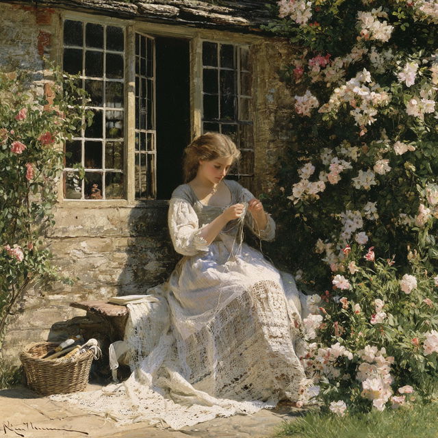 Helen Allingham style, Midjourney V8.2, render 3 of 4