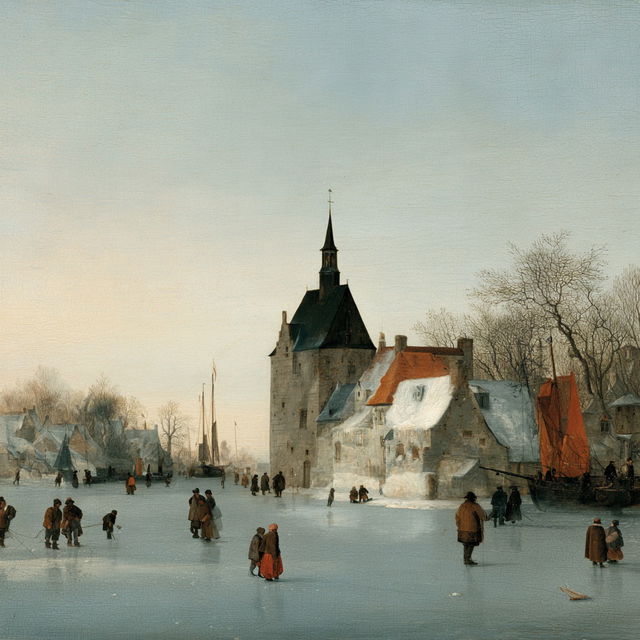 Hendrick Avercamp style, Midjourney V8.2, render 1 of 4