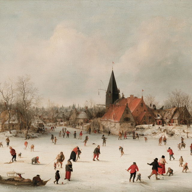 Hendrick Avercamp style, Midjourney V8.2, render 3 of 4