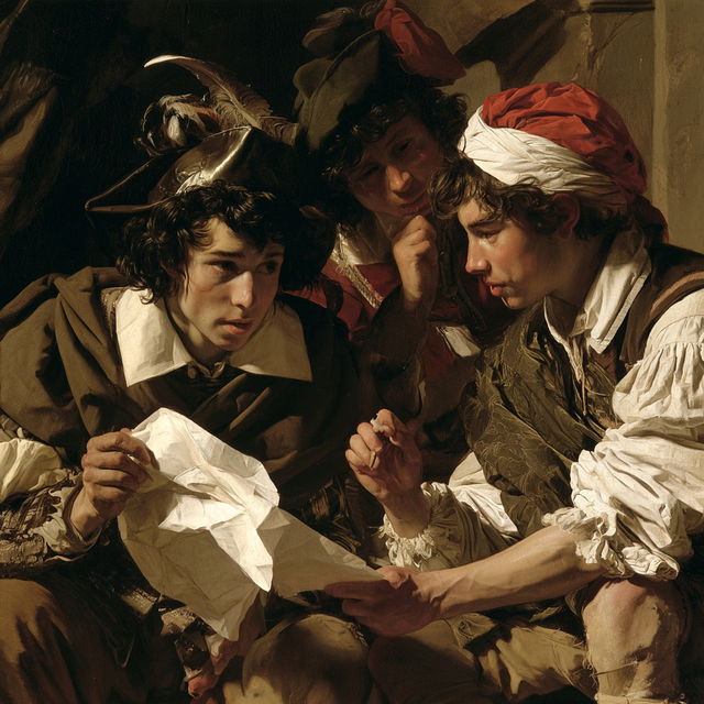 Hendrick ter Brugghen style, Midjourney V8.2, render 4 of 4