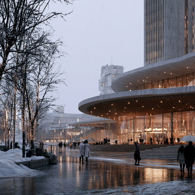 Henning Larsen style, Midjourney V8.2, render 2 of 4