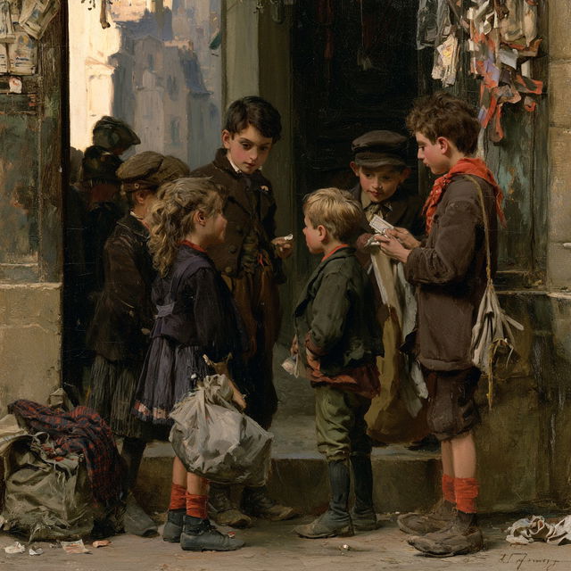 Henri-Jules-Jean Geoffroy style, Midjourney V8.2, render 1 of 4