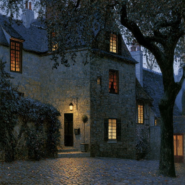 Henri Le Sidaner style, Midjourney V8.2, render 3 of 4