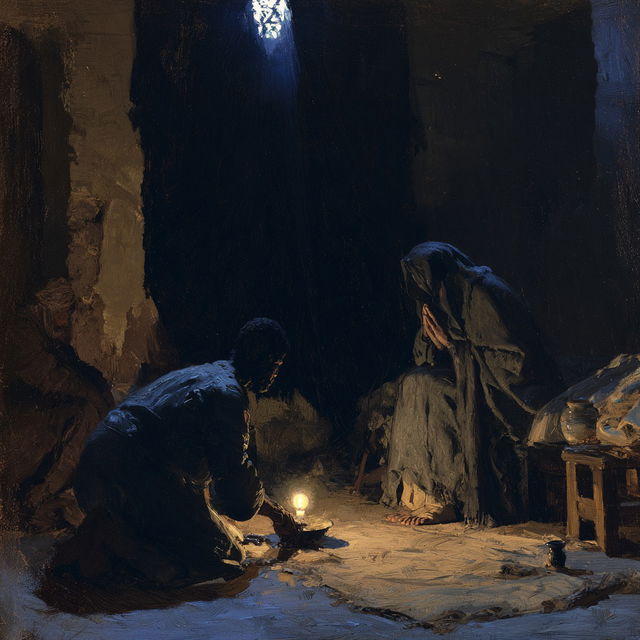 Henry Ossawa Tanner style, Midjourney V8.2, render 3 of 4