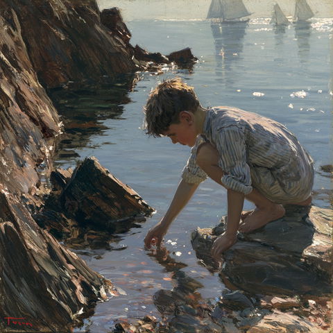 Henry Scott Tuke style (Painters), Midjourney V8.2