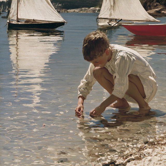 Henry Scott Tuke style, Midjourney V8.2, render 3 of 4