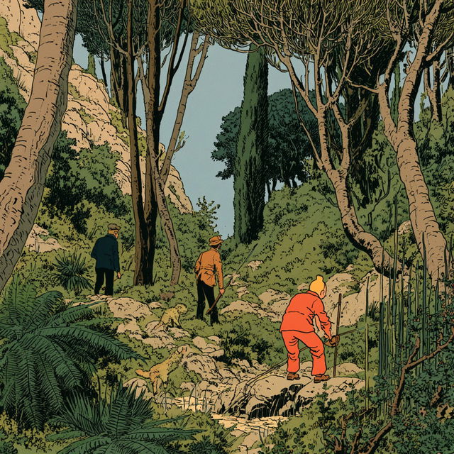 Herge style, Midjourney V8.2, render 2 of 4