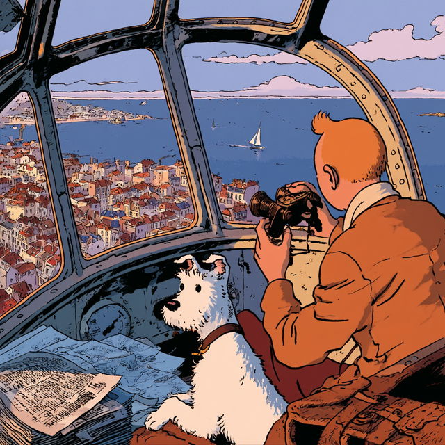 Herge style, Midjourney V8.2, render 4 of 4
