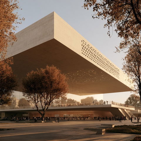 Herzog & de Meuron style (Architects), Midjourney V8.2