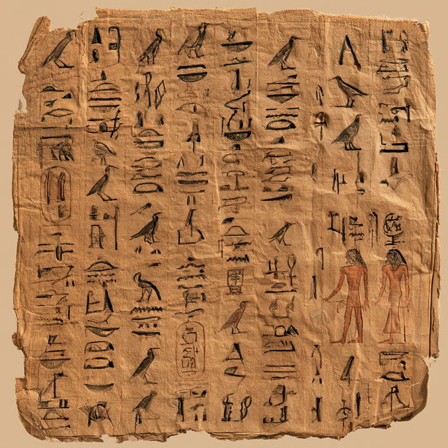 Hieratic script style, Midjourney V8.2, render 1 of 4