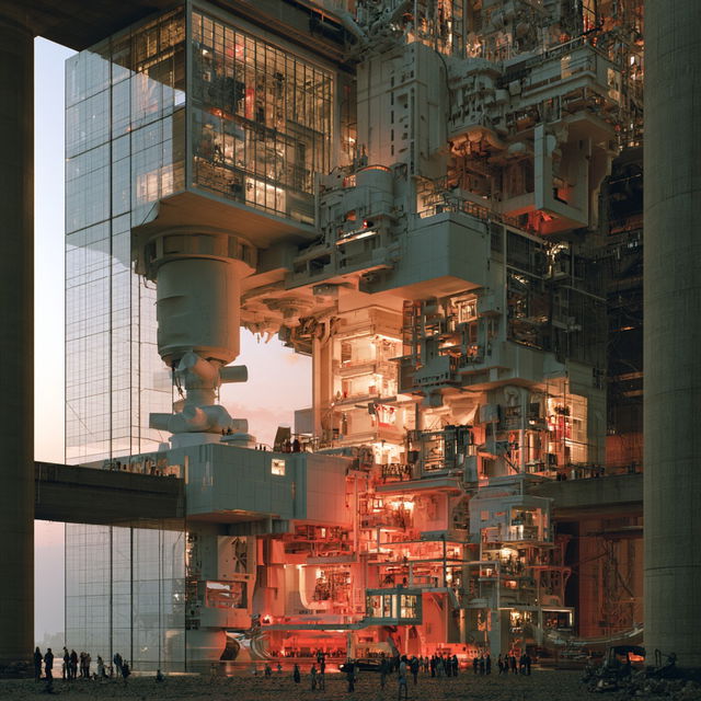 High-tech architecture style, Midjourney V8.2, render 2 of 4