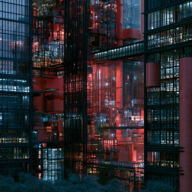 High-tech architecture style, Midjourney V8.2, render 4 of 4