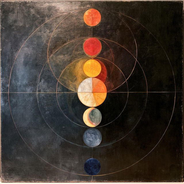 Hilma af Klint style, Midjourney V8.2, render 1 of 4