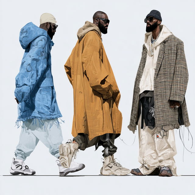 Hip Hop fashion style, Midjourney V8.2, render 2 of 4