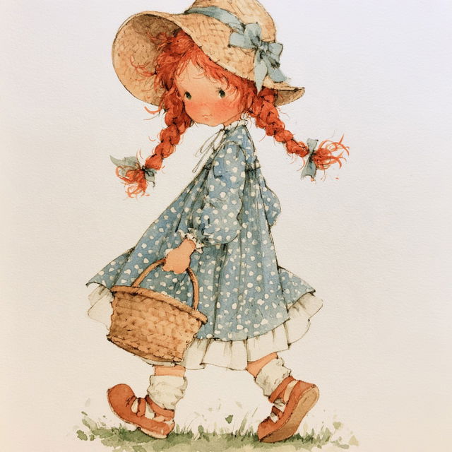 Holly Hobbie style, Midjourney V8.2, render 3 of 4