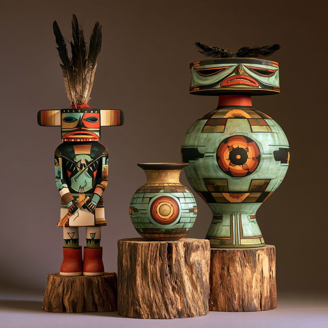 Hopi art style, Midjourney V8.2, render 2 of 4