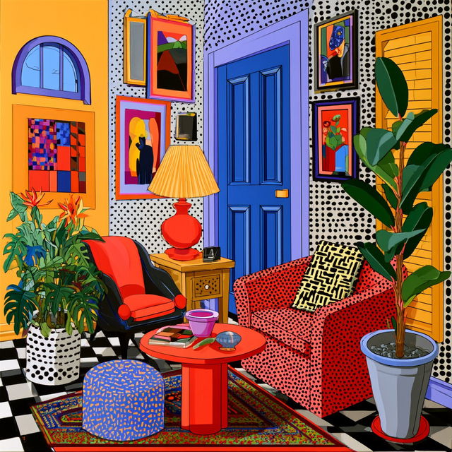 Howard Arkley style, Midjourney V8.2, render 2 of 4