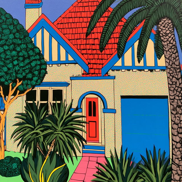 Howard Arkley style, Midjourney V8.2, render 3 of 4